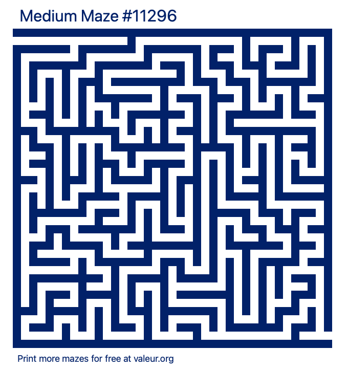 Free Printable Medium Maze number 11296