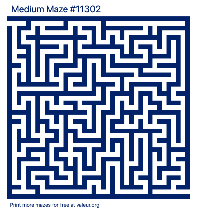 Free Printable Medium Maze number 11302