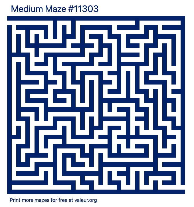 Free Printable Medium Maze number 11303