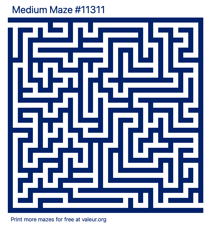 Free Printable Medium Maze number 11311