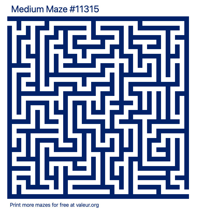 Free Printable Medium Maze number 11315