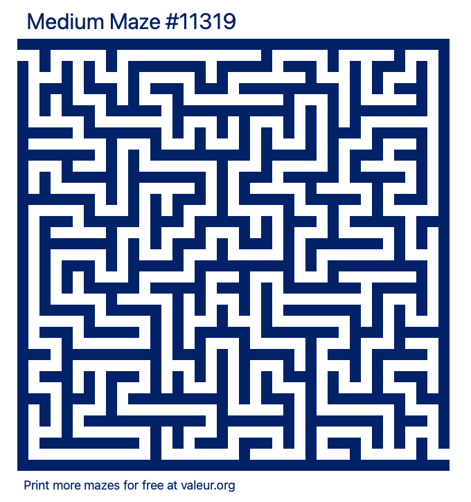Free Printable Medium Maze number 11319