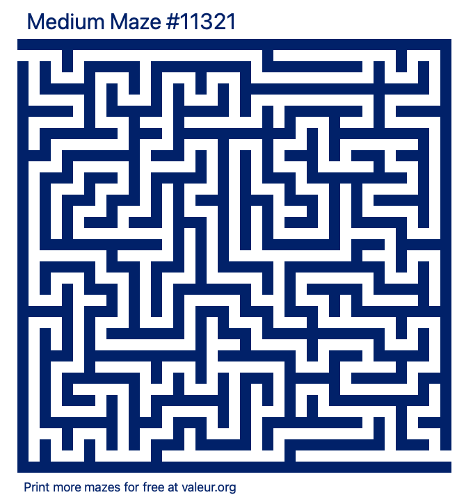 Free Printable Medium Maze number 11321