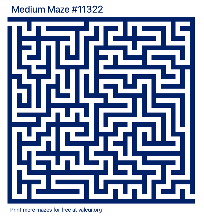 Free Printable Medium Maze number 11322