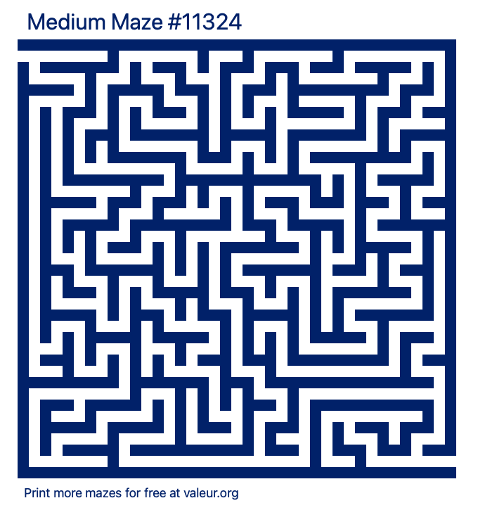 Free Printable Medium Maze number 11324