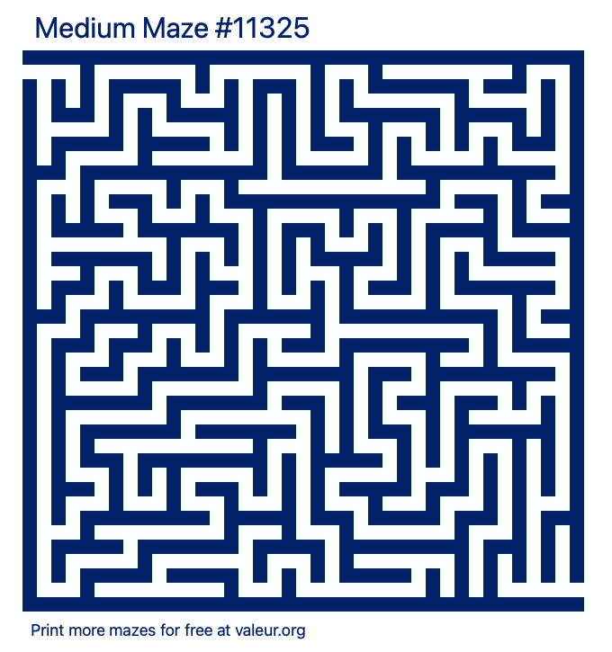 Free Printable Medium Maze number 11325
