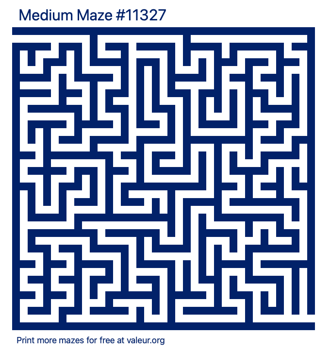 Free Printable Medium Maze number 11327