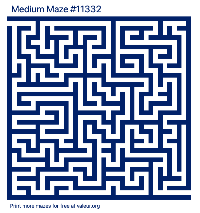 Free Printable Medium Maze number 11332