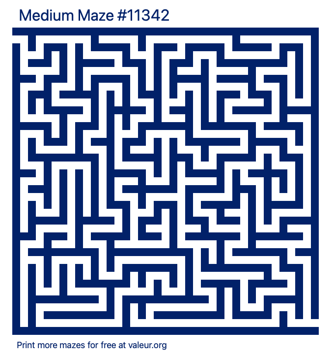 Free Printable Medium Maze number 11342