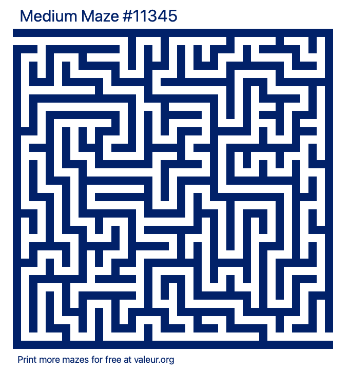 Free Printable Medium Maze number 11345