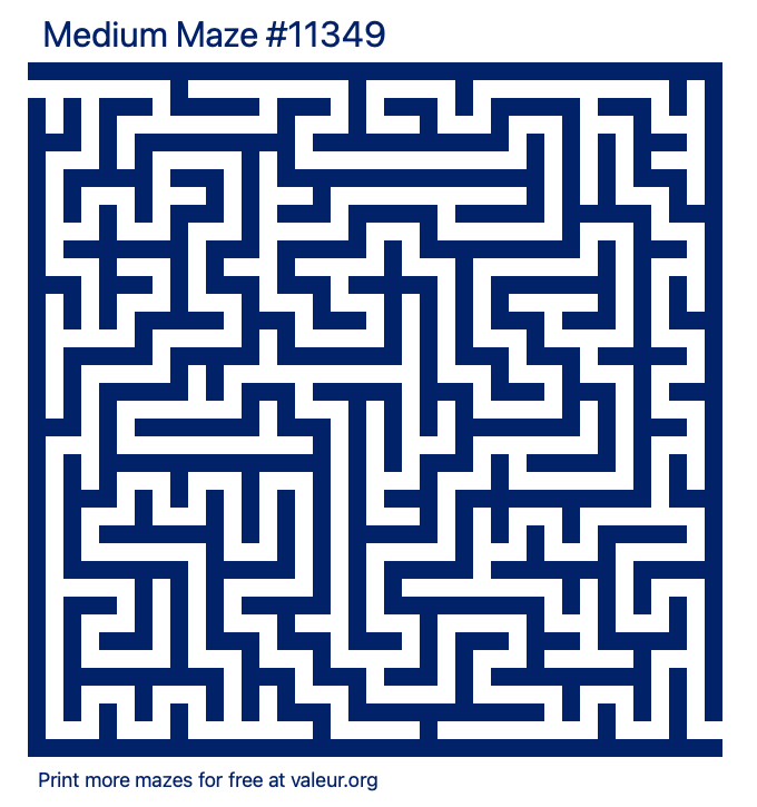 Free Printable Medium Maze number 11349
