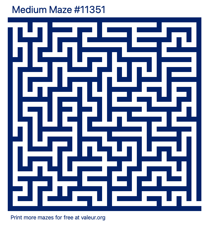 Free Printable Medium Maze number 11351