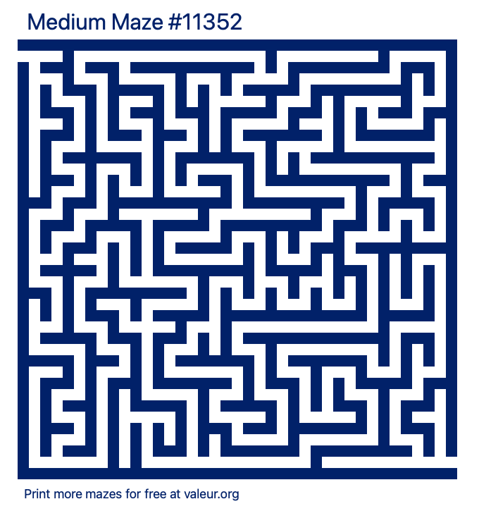 Free Printable Medium Maze number 11352