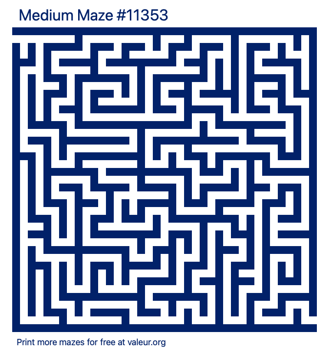 Free Printable Medium Maze number 11353
