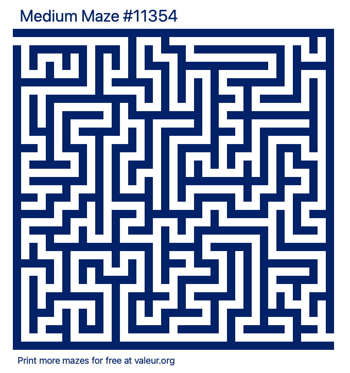 Free Printable Medium Maze number 11354