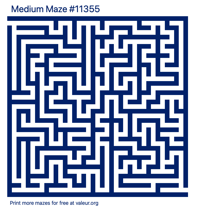 Free Printable Medium Maze number 11355