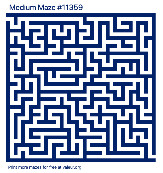 Free Printable Medium Maze number 11359