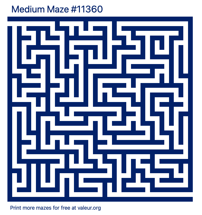 Free Printable Medium Maze number 11360