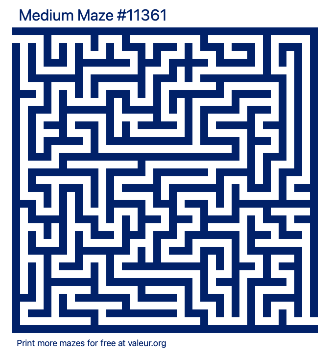 Free Printable Medium Maze number 11361