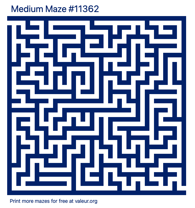 Free Printable Medium Maze number 11362