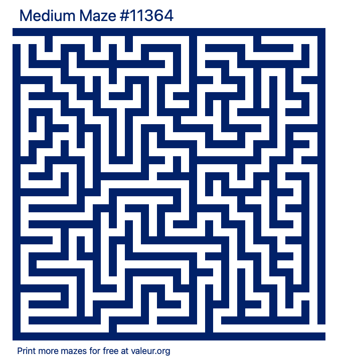 Free Printable Medium Maze number 11364