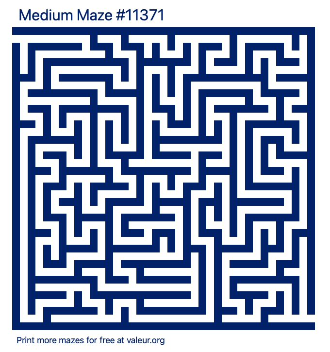 Free Printable Medium Maze number 11371
