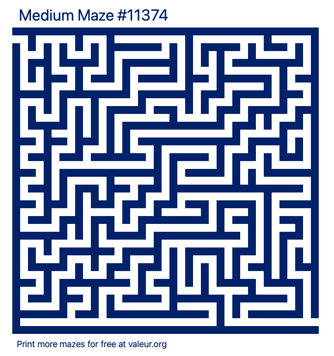 Free Printable Medium Maze number 11374