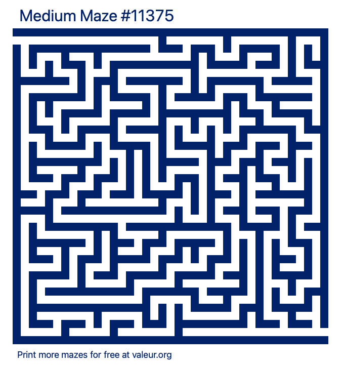Free Printable Medium Maze number 11375