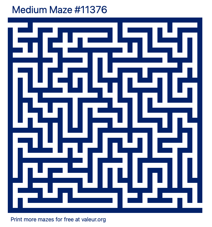 Free Printable Medium Maze number 11376