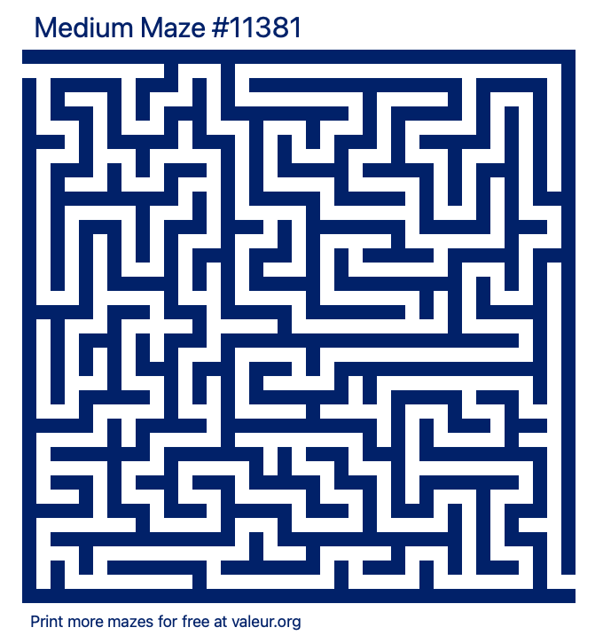 Free Printable Medium Maze number 11381