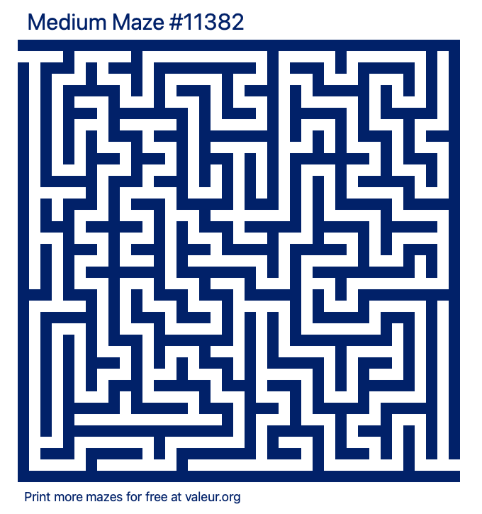 Free Printable Medium Maze number 11382