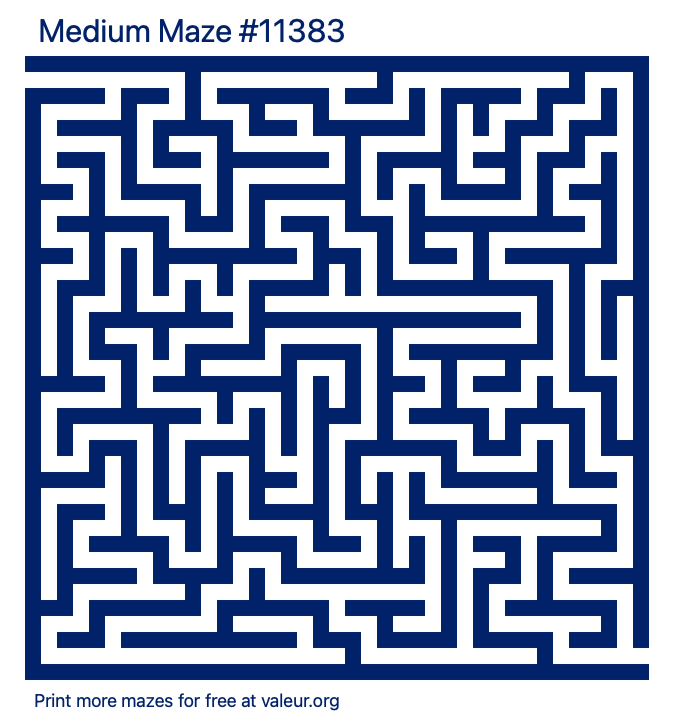 Free Printable Medium Maze number 11383