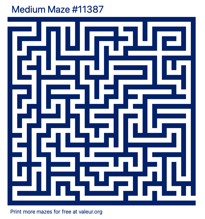 Free Printable Medium Maze number 11387