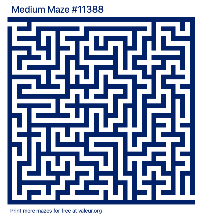 Free Printable Medium Maze number 11388