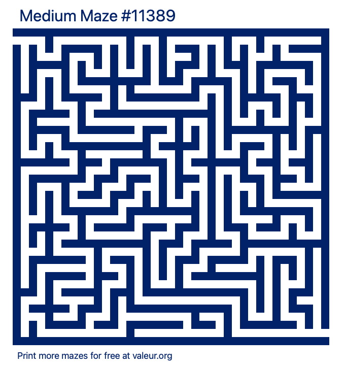 Free Printable Medium Maze number 11389