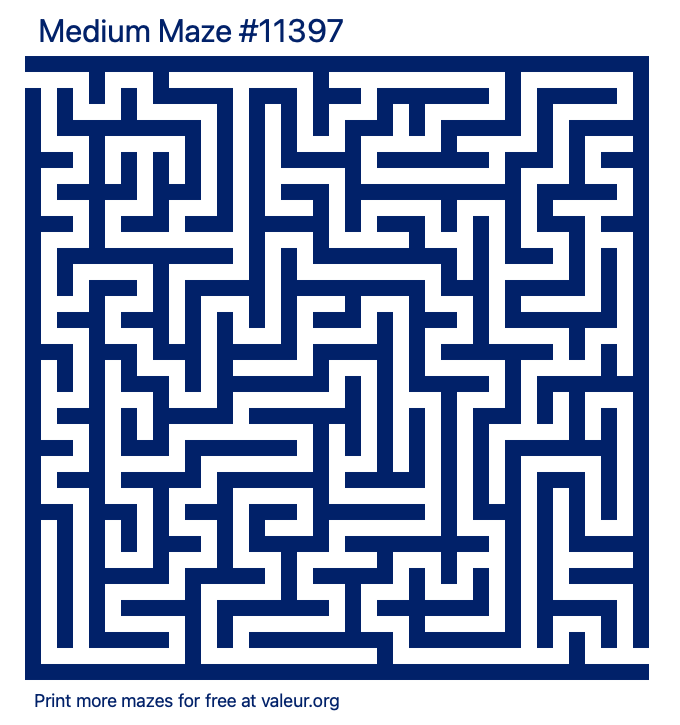 Free Printable Medium Maze number 11397
