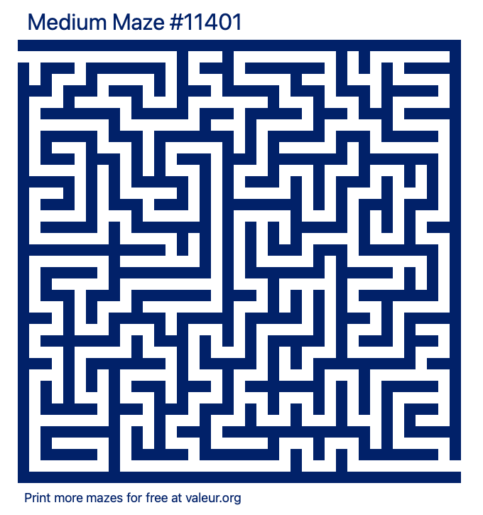 Free Printable Medium Maze number 11401