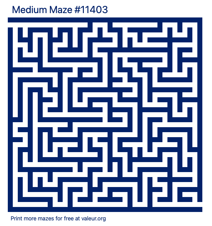 Free Printable Medium Maze number 11403