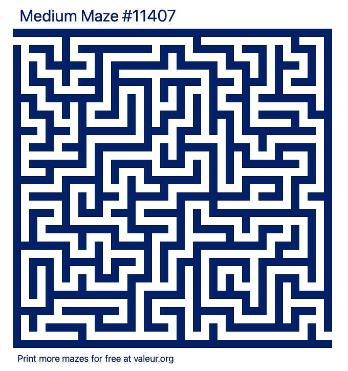 Free Printable Medium Maze number 11407