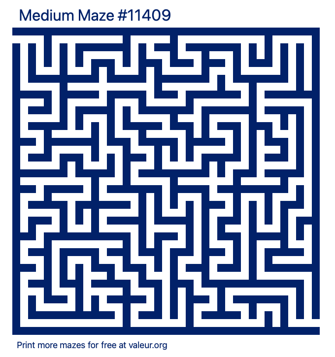 Free Printable Medium Maze number 11409