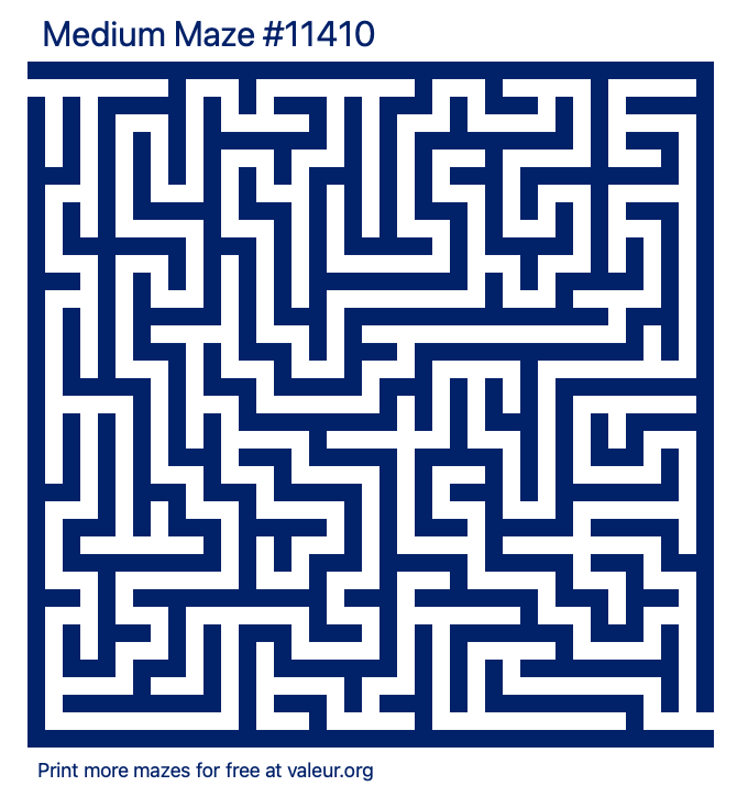 Free Printable Medium Maze number 11410