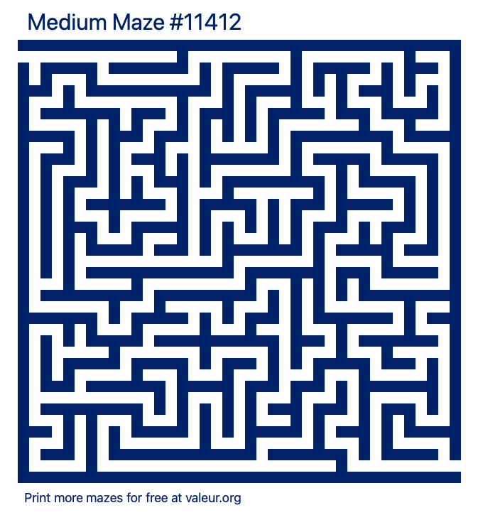 Free Printable Medium Maze number 11412