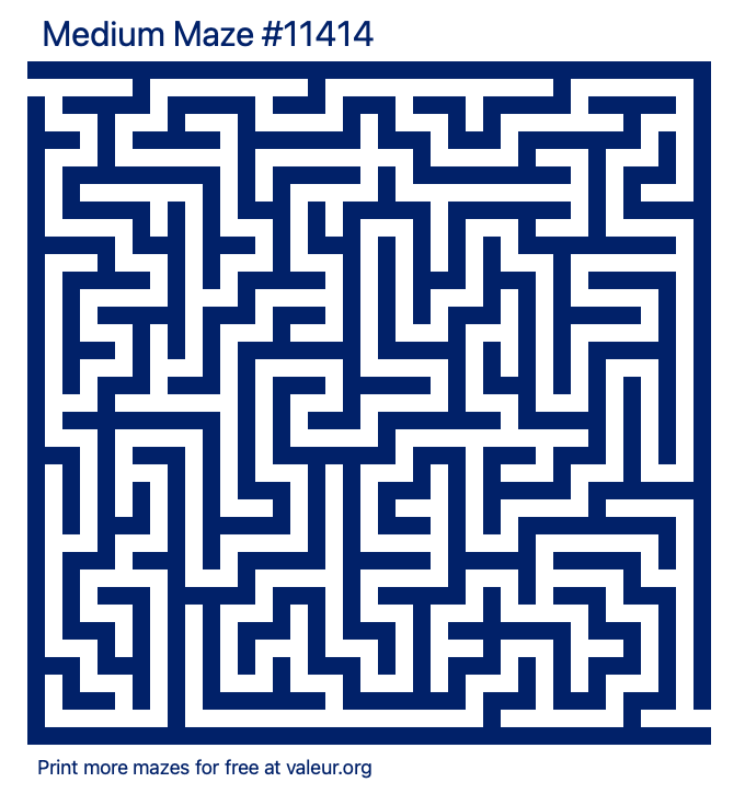 Free Printable Medium Maze number 11414