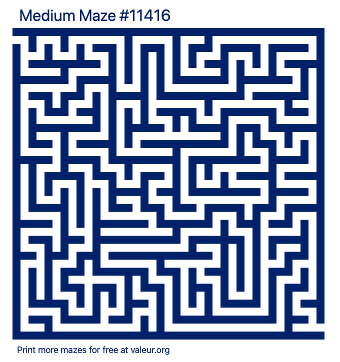 Free Printable Medium Maze number 11416