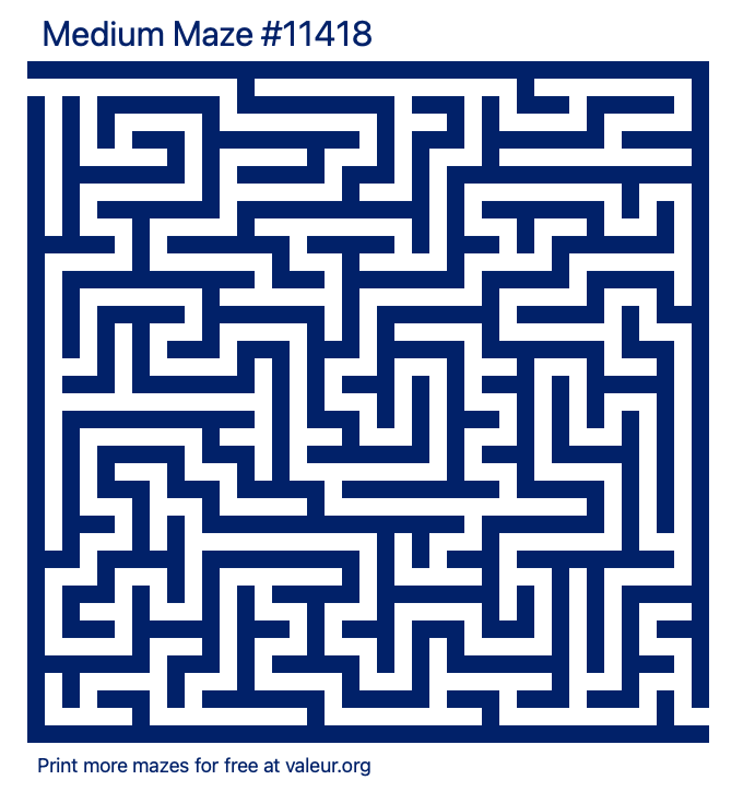 Free Printable Medium Maze number 11418