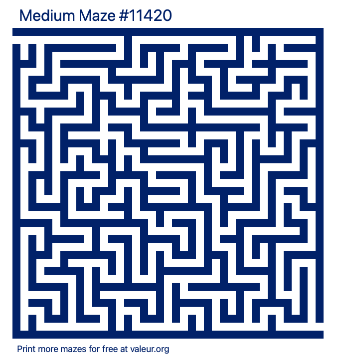 Free Printable Medium Maze number 11420