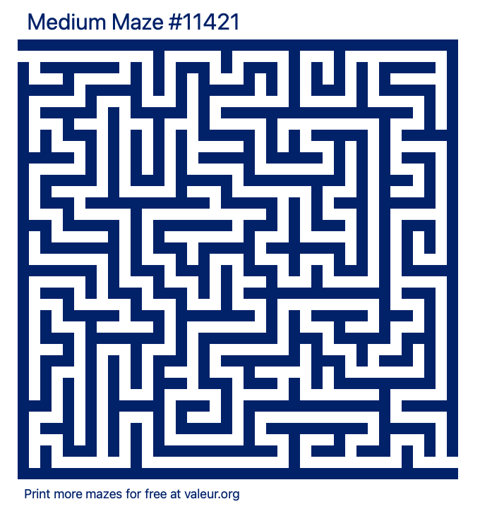 Free Printable Medium Maze number 11421