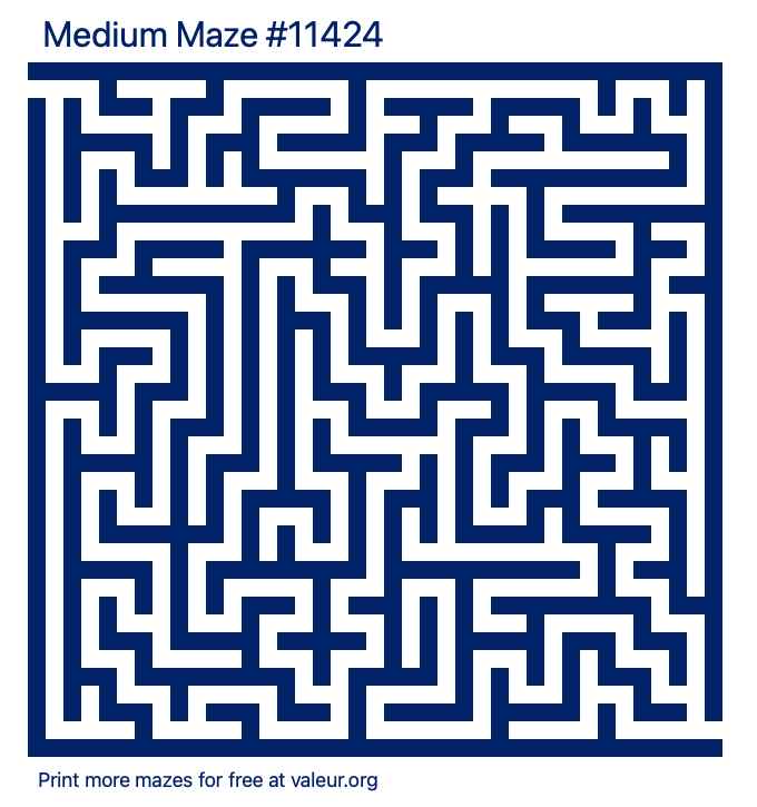 Free Printable Medium Maze number 11424