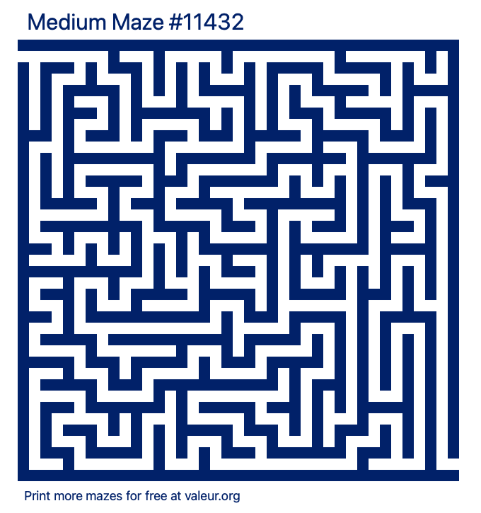 Free Printable Medium Maze number 11432