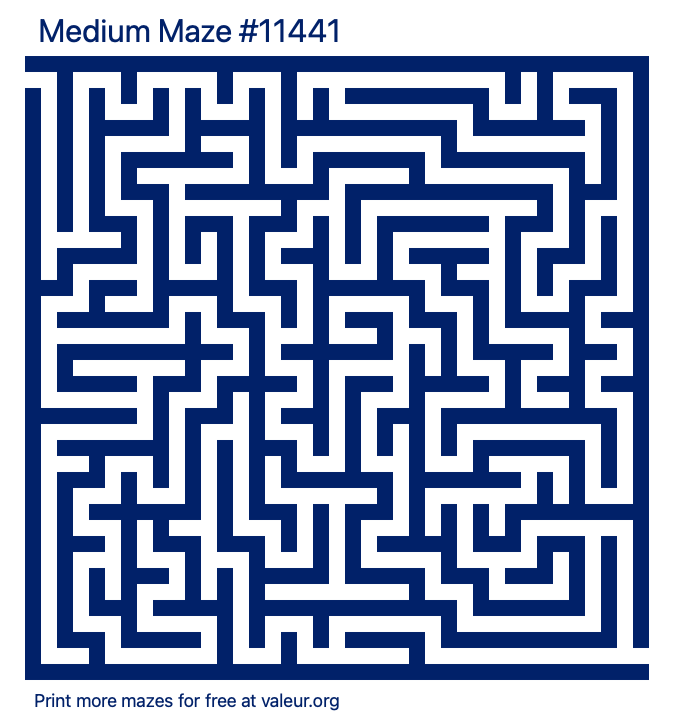 Free Printable Medium Maze number 11441